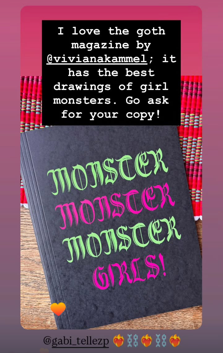 "Monster, Monster, Monster Girls!" - Zeitschrift von Viviana Kammel, Einband: Siebdruck auf Karton